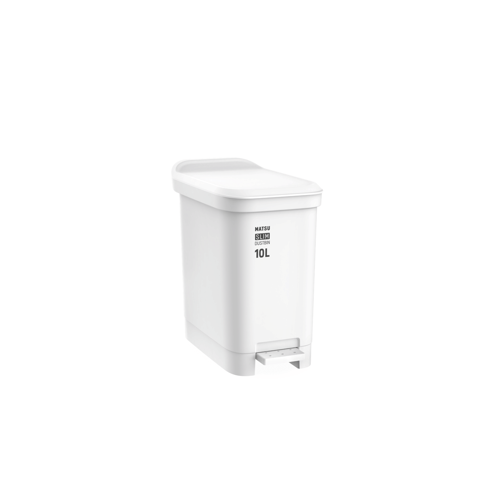 ถังขยะเหยียบ MATSU SOFT-CLOSE ขนาด 10L สีขาว_0